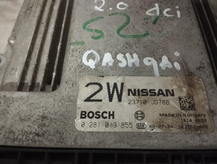 UNIDADE / CENTRALINA DO MOTOR NISSAN QASHQAI 2.0DCI 23710-JD788 0281013855 - Image 3