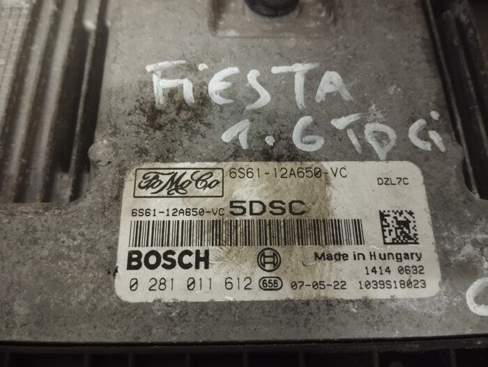 UNIDADE / CENTRALINA DO MOTOR FORD FIESTA / FUSION 1.6TDCI 0281011612 6S61-12A650-VC - Image 2