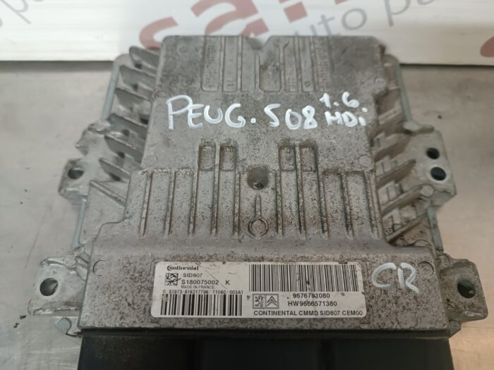 UNIDADE / CENTRALINA DO MOTOR PEUGEOT 308 3008 508 5008 CITROEN C4 C5 PICASSO 1.6HDI 9676761080 9666571380 SID807 S180075002K - Image 2