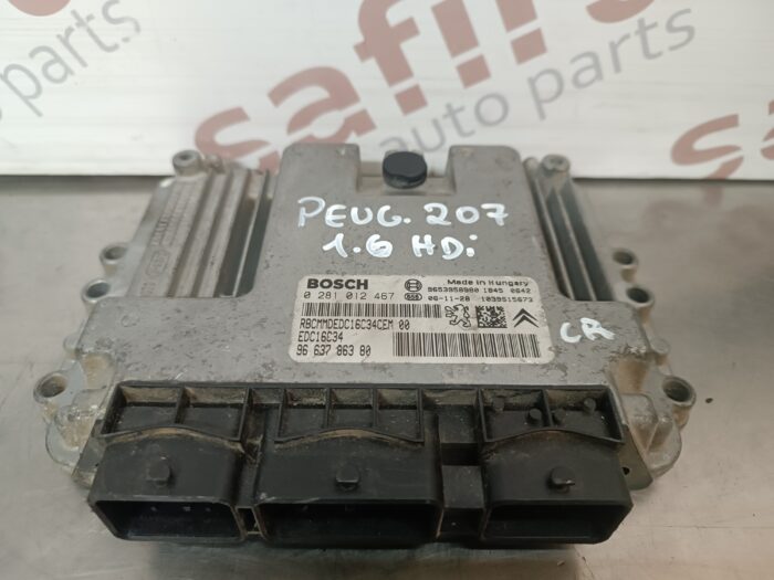 UNIDADE / CENTRALINA DO MOTOR PEUGEOT 207 1.6HDI 0281012467 EDC16C34 9663786380 - Image 1