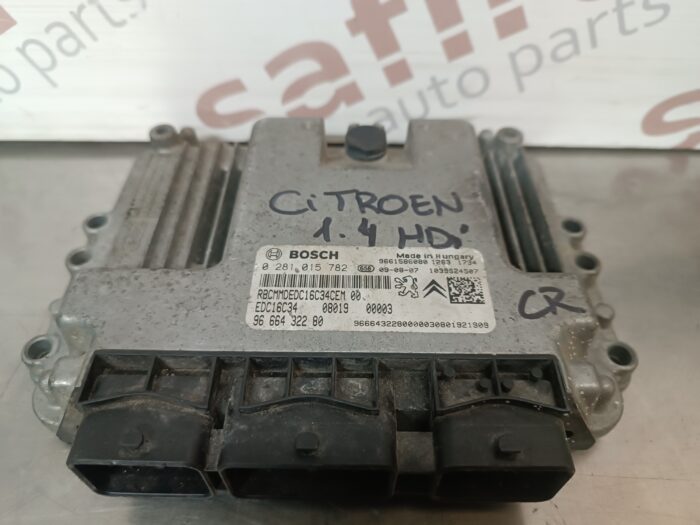 UNIDADE / CENTRALINA DO MOTOR PEUGEOT BIPPER / CITROEN NEMO / FIAT FIORINO 1.4HDI REF. 0281015782 9666432280 - Image 1