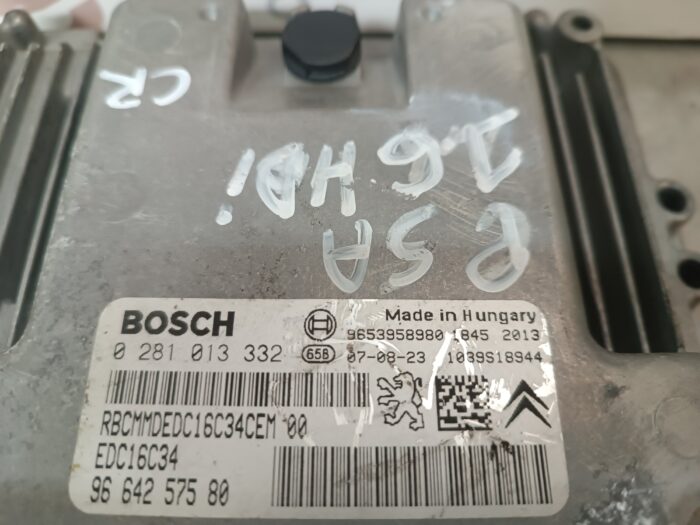 UNIDADE / CENTRALINA DO MOTOR PEUGEOT 308 407 / CITROEN C4 C5 1.6HDI ED16C34 0281013332 9664257580 - Image 2