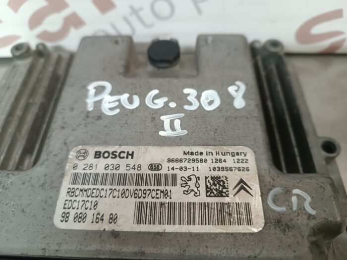 UNIDADE / CENTRALINA DO MOTOR PEUGEOT 308 II / CITROEN C4 II 1.6HDI 0281030548 EDC17C10 9808016480 - Image 2